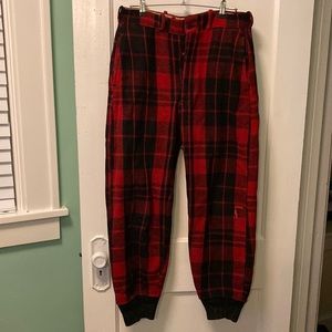 Vintage Chippewa Buffalo Plaid Red Black Hunting Wool Pants